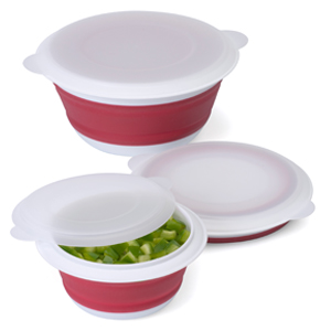 Progressive Set Of 3 Collapsible Bowl Red